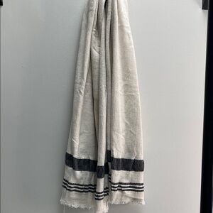 Elegant Black and White Striped Throw Blanket